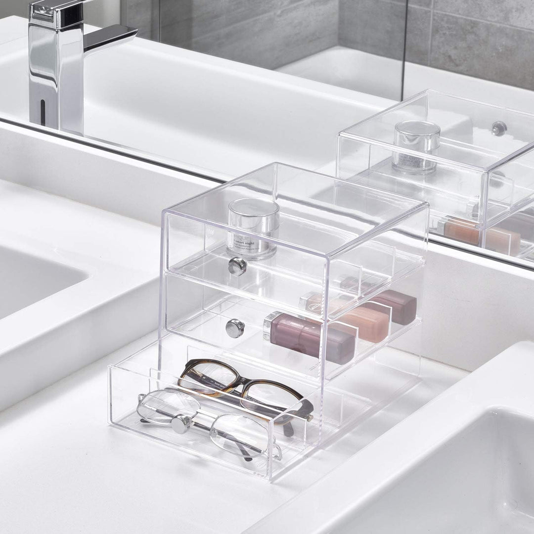 iDesign 35330EU Clarity 3-Schubladenturm für Brillen, durchsichtig 3 Schubladen, 3 Schubladen