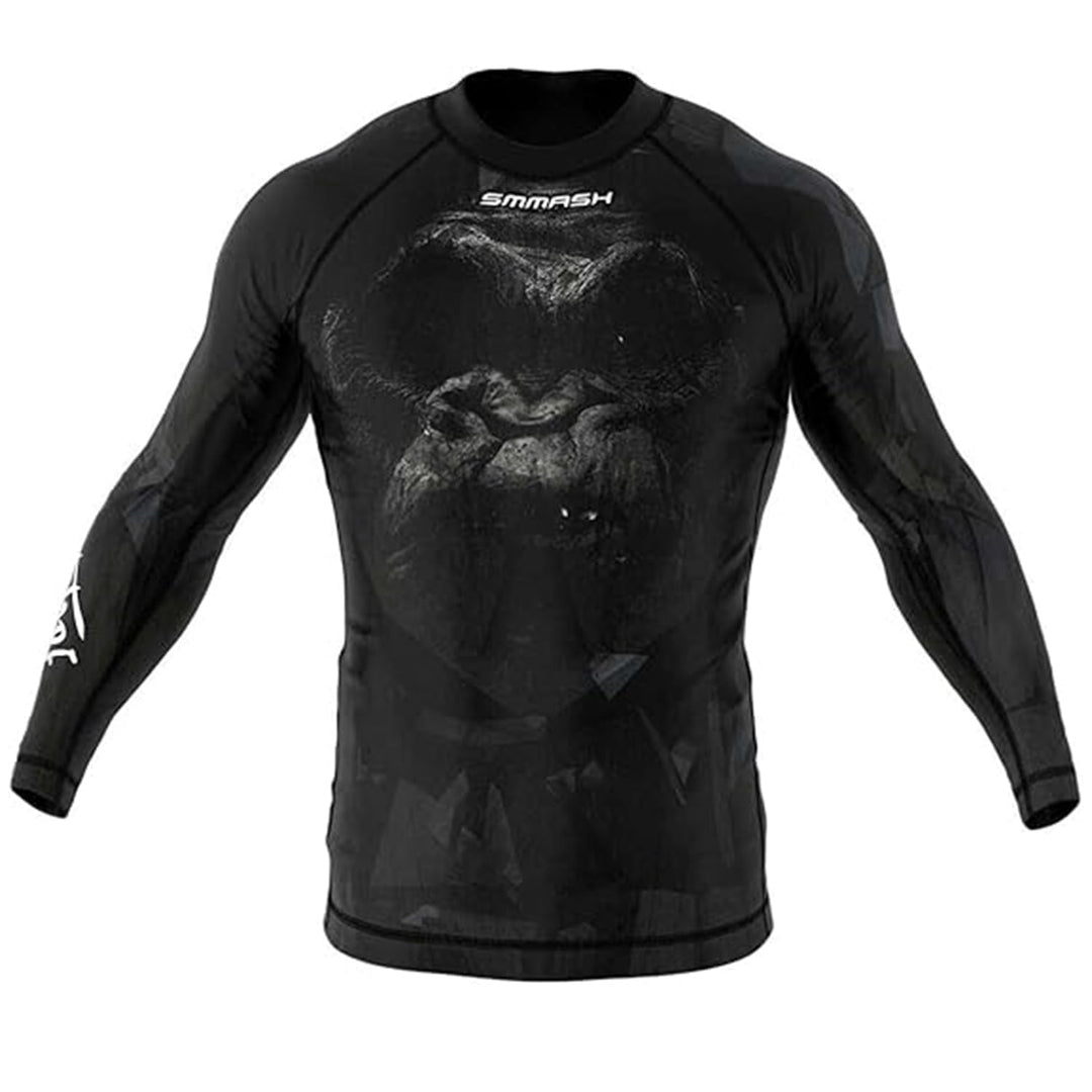 SMMASH Funktionsshirt Herren Rashguard Langarm Sportshirt MMA Thaibox Muay Thai Kickboxen Atmungsakt