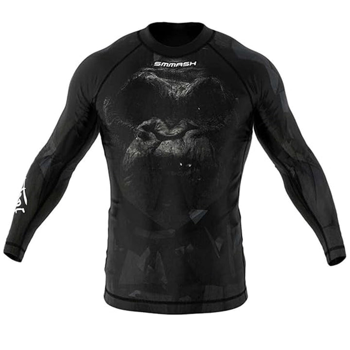 SMMASH Funktionsshirt Herren Rashguard Langarm Sportshirt MMA Thaibox Muay Thai Kickboxen Atmungsakt