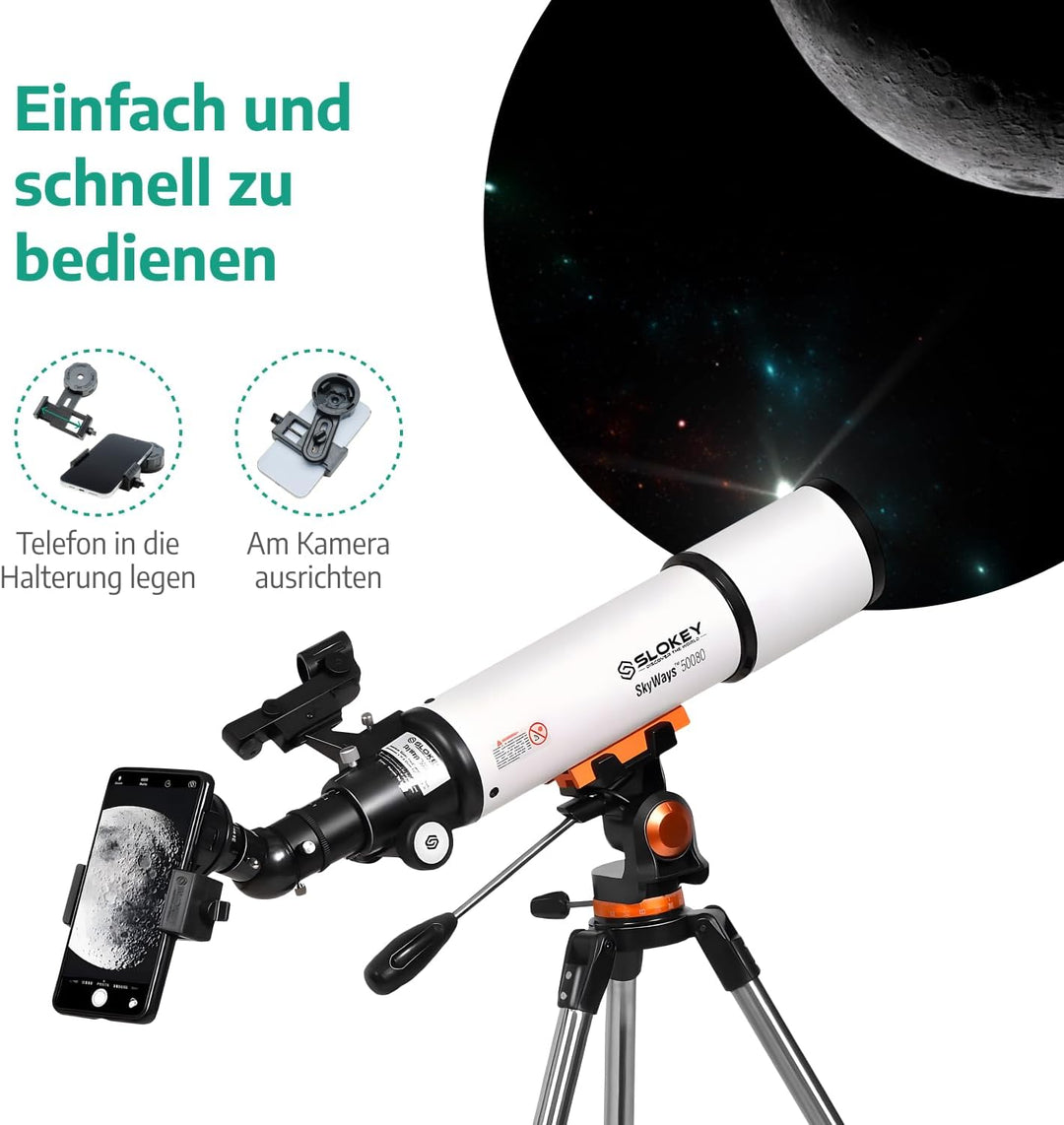 Teleskop Astronomie, Tragbares und Leistungsstarkes 20x-250x, Einfach zu Montieren und zu Verwenden,