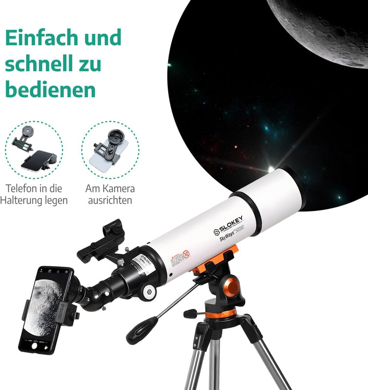 Teleskop Astronomie, Tragbares und Leistungsstarkes 20x-250x, Einfach zu Montieren und zu Verwenden,