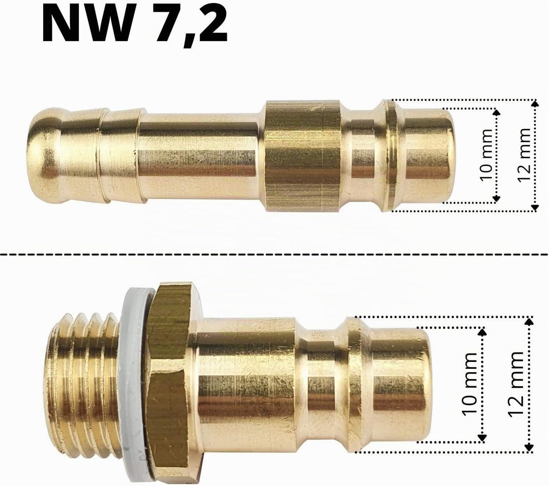 Druckluftverteiler Wanddose Druckluftweiche aus Messing mit 2 x 1/2" Eingangsgewinde und 3 x Kupplun