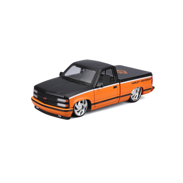 Maisto 1:24 Harley Davidson Custom 1993 Chevy Pick-up, Orange/Schwarz