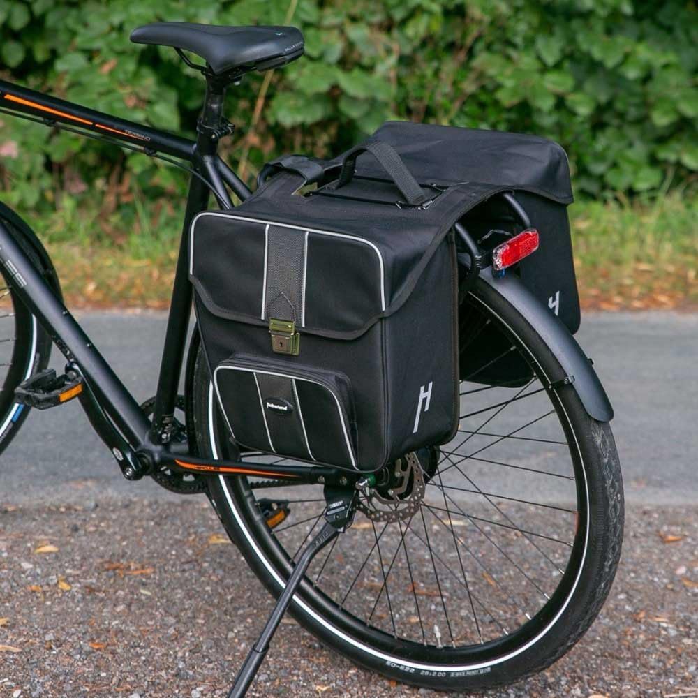 Haberland Unisex – Erwachsene Fahrradtasche Doppeltasche, Schwarz, 32 x 34 x 16 cm, 25 Liter