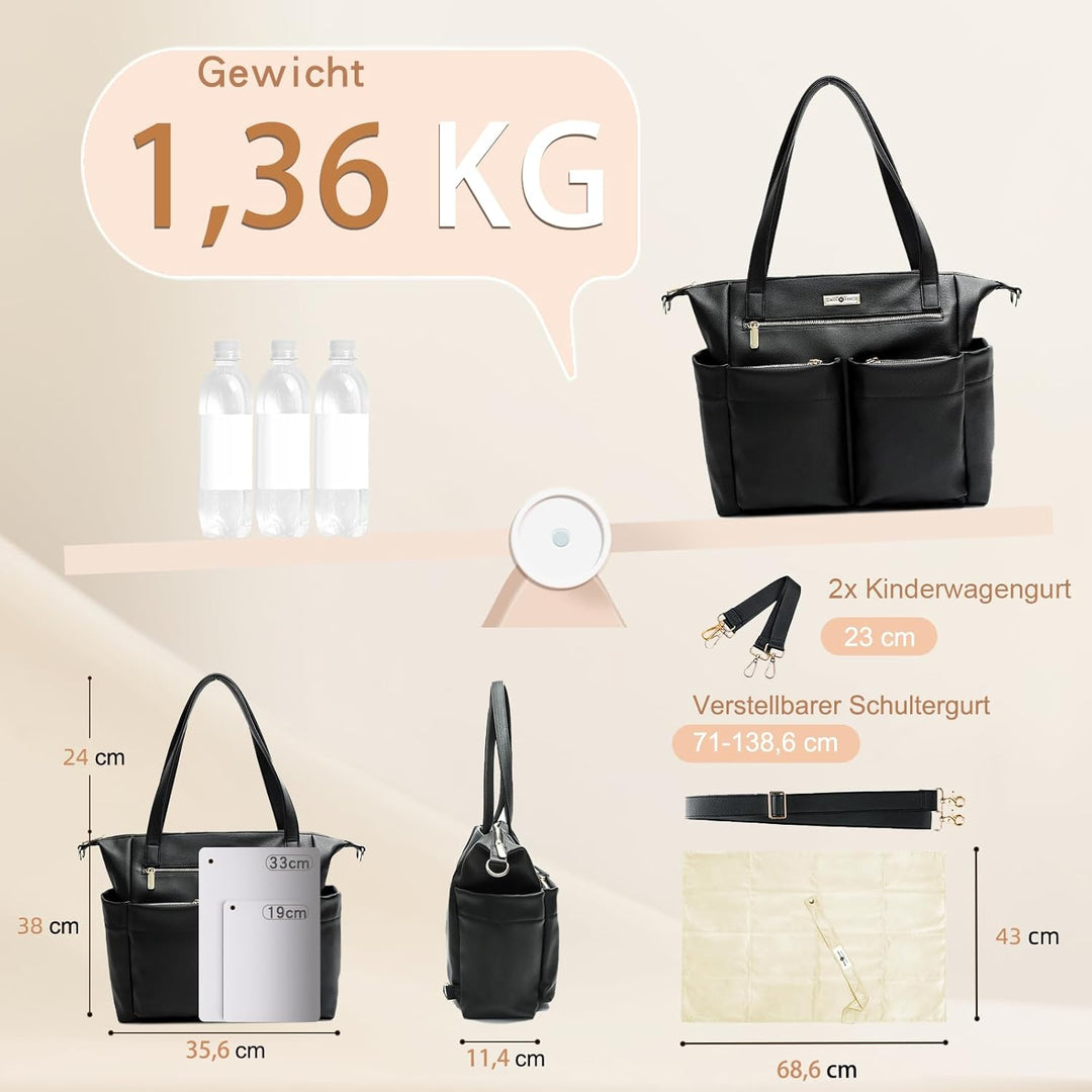 MISS FONG Baby Wickeltasche Wickelrucksack Kinderwagen Tasche Grosse Rucksack Kliniktasche Geburt Ma