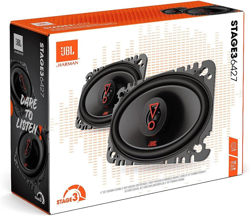 JBL Stage3 6427 2-Wege Auto Lautsprecher Set von Harman Kardon - 175 Watt ovale KFZ Autolautsprecher