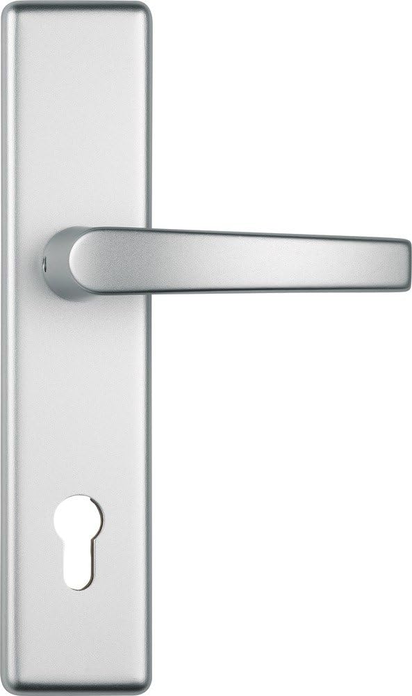 ABUS Tür-Schutzbeschlag HLZS814 F1 aluminium mit Zylinderschutz & beidseitigem Drücker eckig 20736 B