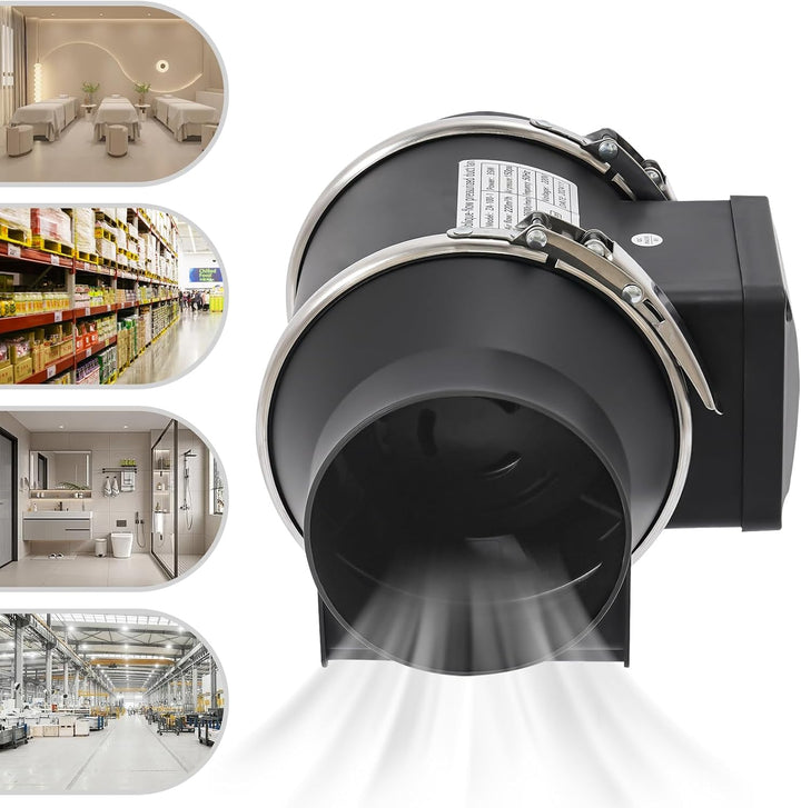Luftventilator, 100 mm, 35 W, 220 m³/h, 2600 U/min, Schwarz