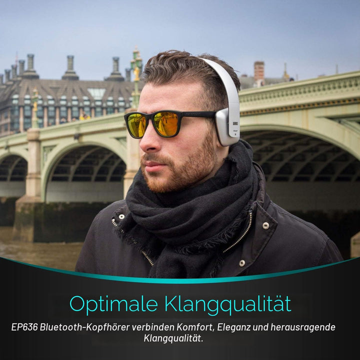 August EP636 - Bluetooth v4.1 NFC Kopfhörer - kabellose Bluetooth Stereo Kopfhörer mit Freisprechfun