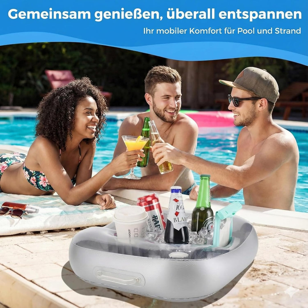 Aufblasbarer schwimmender, Getränkehalter mit 6 Löchern, grosses Fassungsvermögen und transparentem