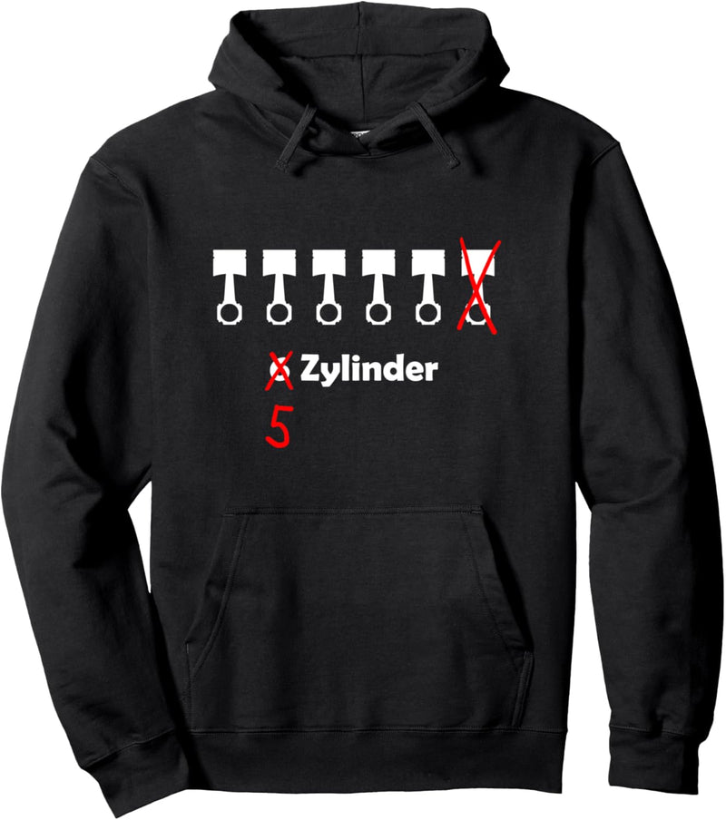 5 Zylinder Motor Zylinderkopf und Autofreaks Pullover Hoodie