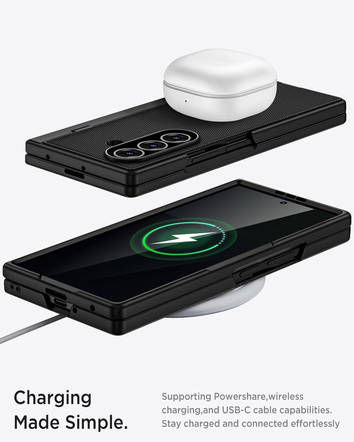 Miimall Handyhülle Kompatibel Samsung Galaxy Z Fold 7 mit Hülle mit Displayschutz Privatsphäre, Ultr