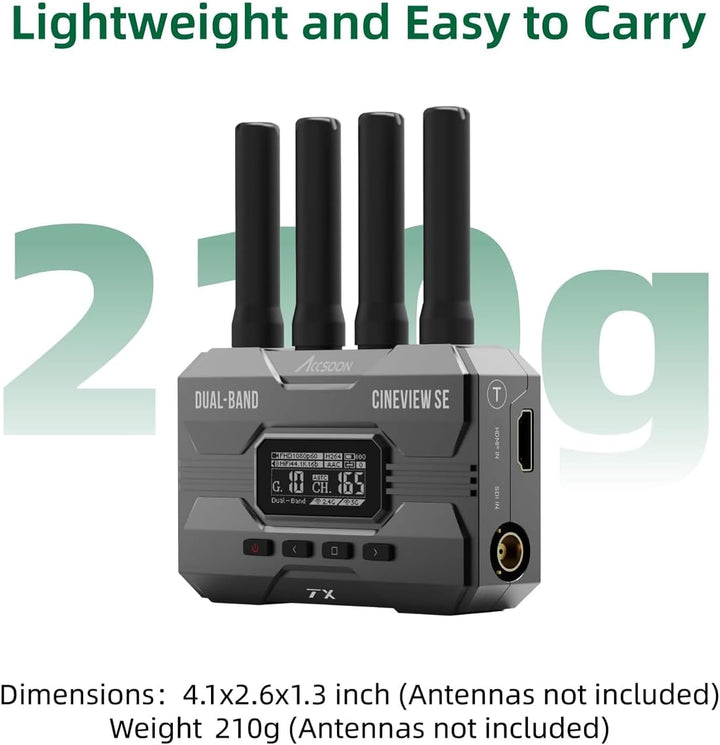 Accsoon CineView SE Wireless Sender nur SDI &amp; HDMI Dualband-Technologie 2.4GHz 5GHz 1200ft/50ms HD K