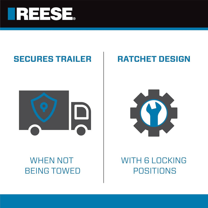 REESE Towpower 72783 Kupplungsschloss, verstellbare Aufbewahrungssicherheit, robuster Stahl, gelb un
