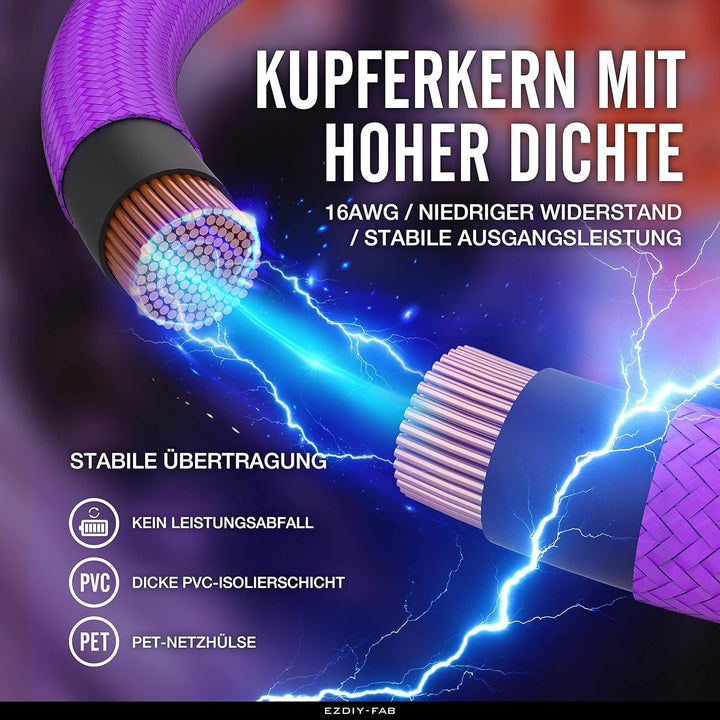 EZDIY-FAB Sleeved Cable -Kabelverlängerung für Stromversorgung mit Combs 24 Pin 8PIN 6PIN 4 + 4 Pin-