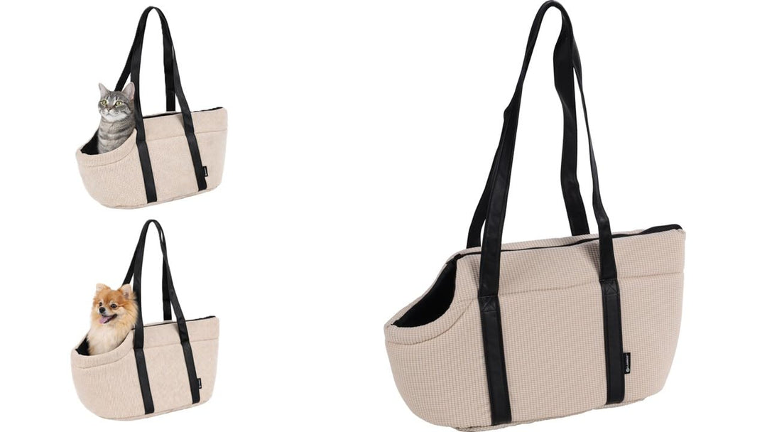 Hundetasche - Tragetasche Aaliyah Weiss – 46x23x25cm – Polyester – Öffnung Oben – herausnehmbares Ki