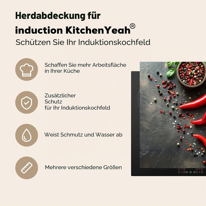 KitchenYeah© Herdabdeckplatte Einteilig Küche Herdabdeckung Induktionsfeld Ceranfeld Herdabdeckplatt