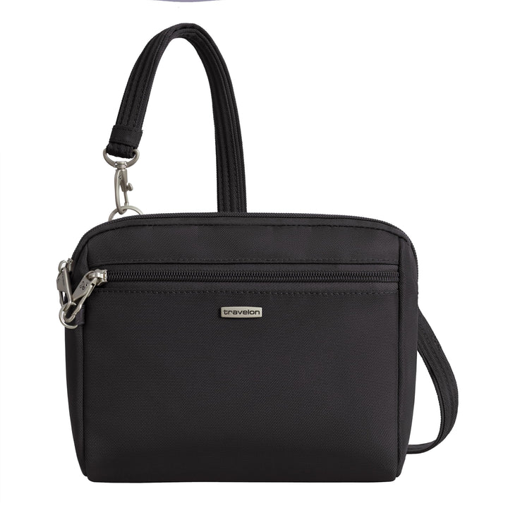 Travelon Damen Classic Convertible Crossbody &amp; Waist Pack Crossbody-Umhängetasche 8 x 7 x 2 Schwarz,