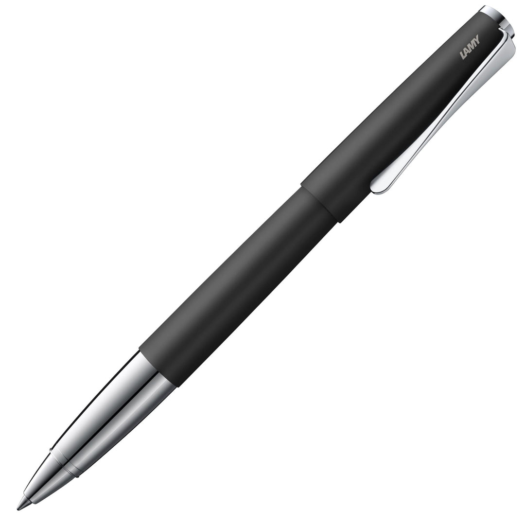 LAMY studio Tintenroller 367 - Rollpen aus Edelstahl in mattschwarz pulverbeschichtet mit hochglänze