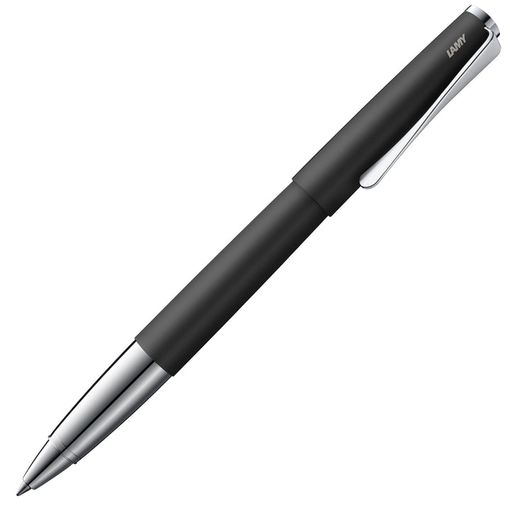 LAMY studio Tintenroller 367 - Rollpen aus Edelstahl in mattschwarz pulverbeschichtet mit hochglänze