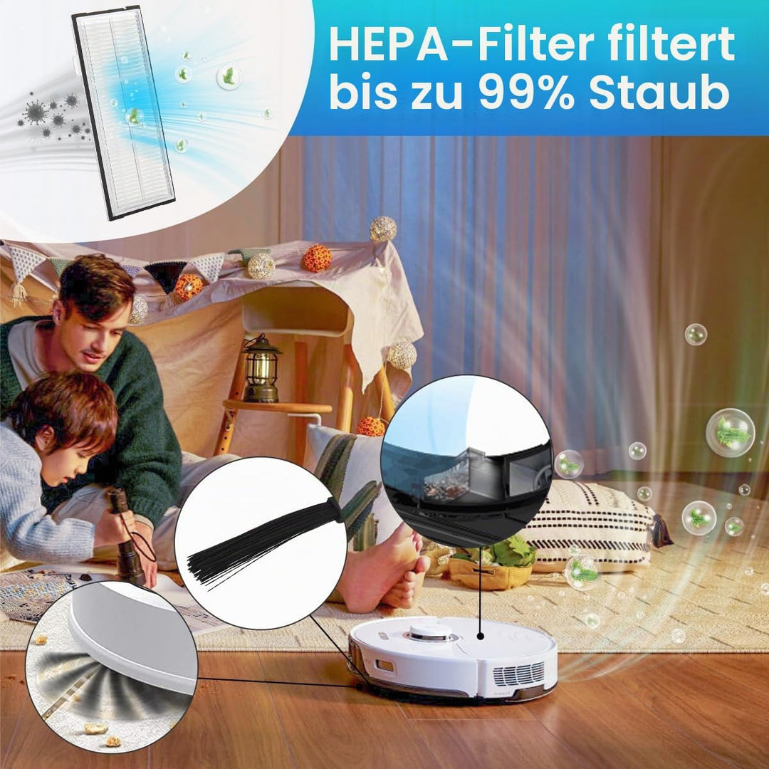 DrRobor Zubehör für Roborock S8 Pro Ultra, Ersatzteile mit 1 DuoRoller Bürste, 1 Reinigungsbürste, 4