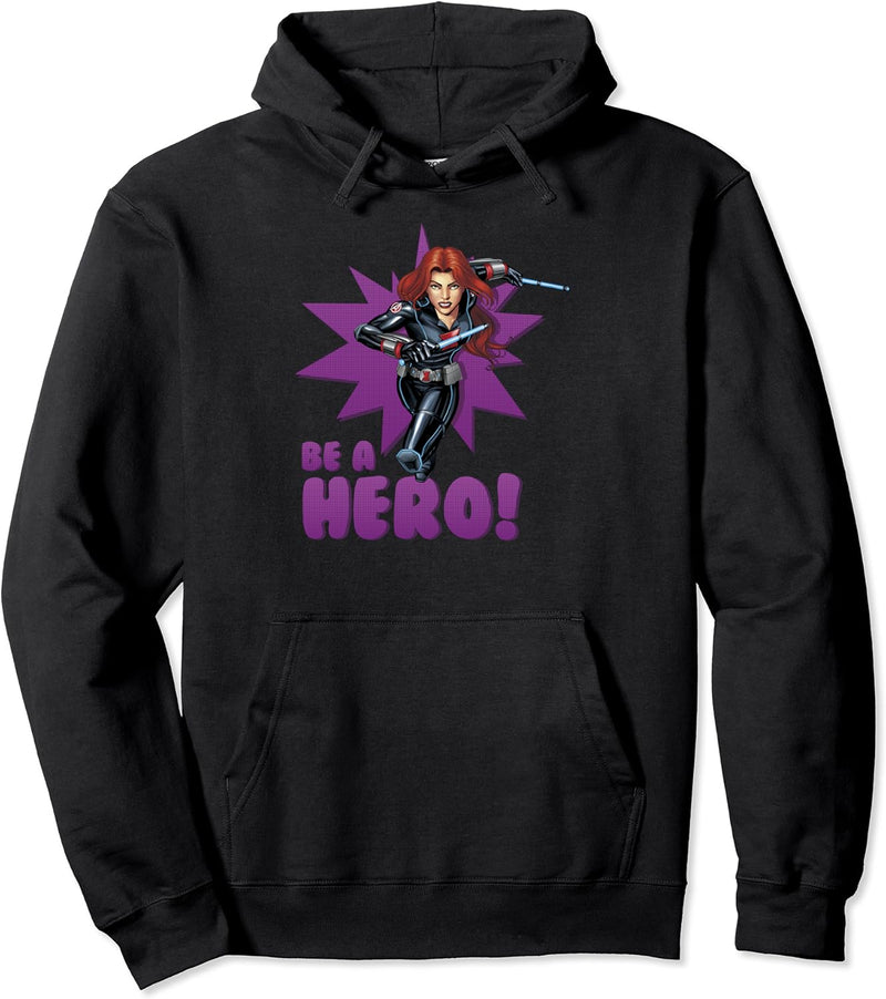 Marvel Black Widow Be A Hero Dotted Pop Art Pullover Hoodie
