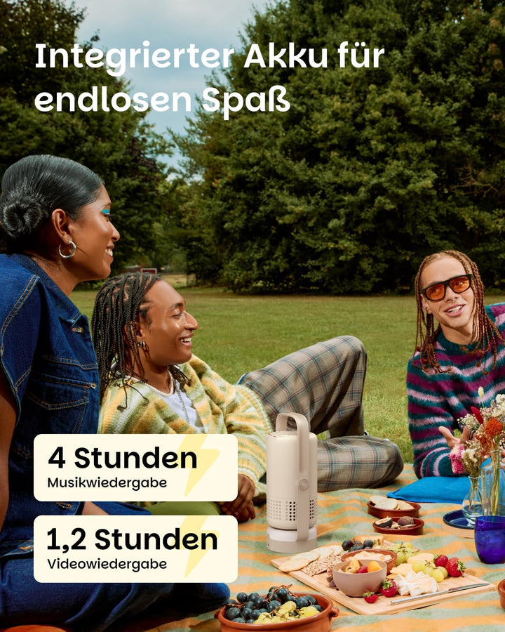 XGIMI Vibe One mit Akku Smarter tragbarer mini Beamer, 1080p-Projektor,Google TV mit Netflix, Sound