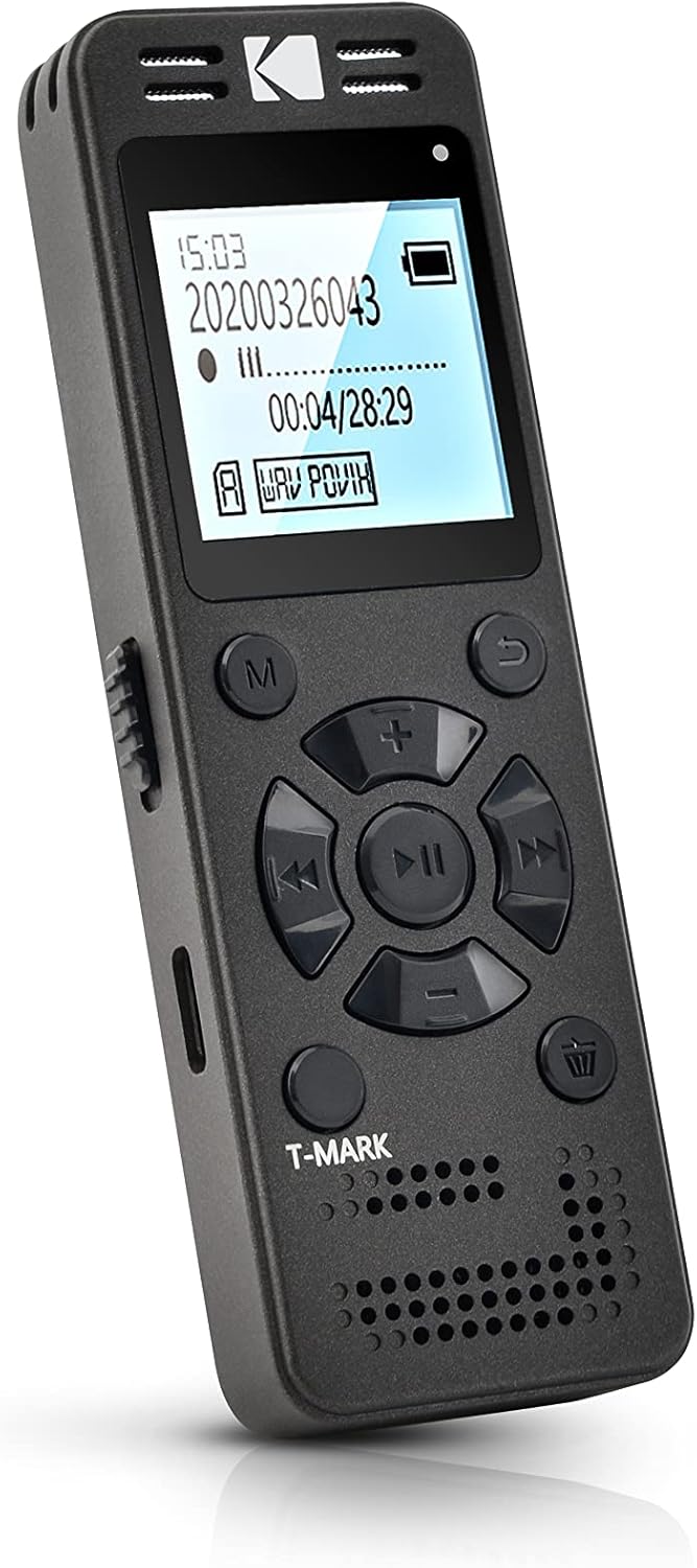KODAK Hohe Intensität VRC350 digitaler Voice Recorder | Sprachgesteuertes wiederaufladbares Mini Dik