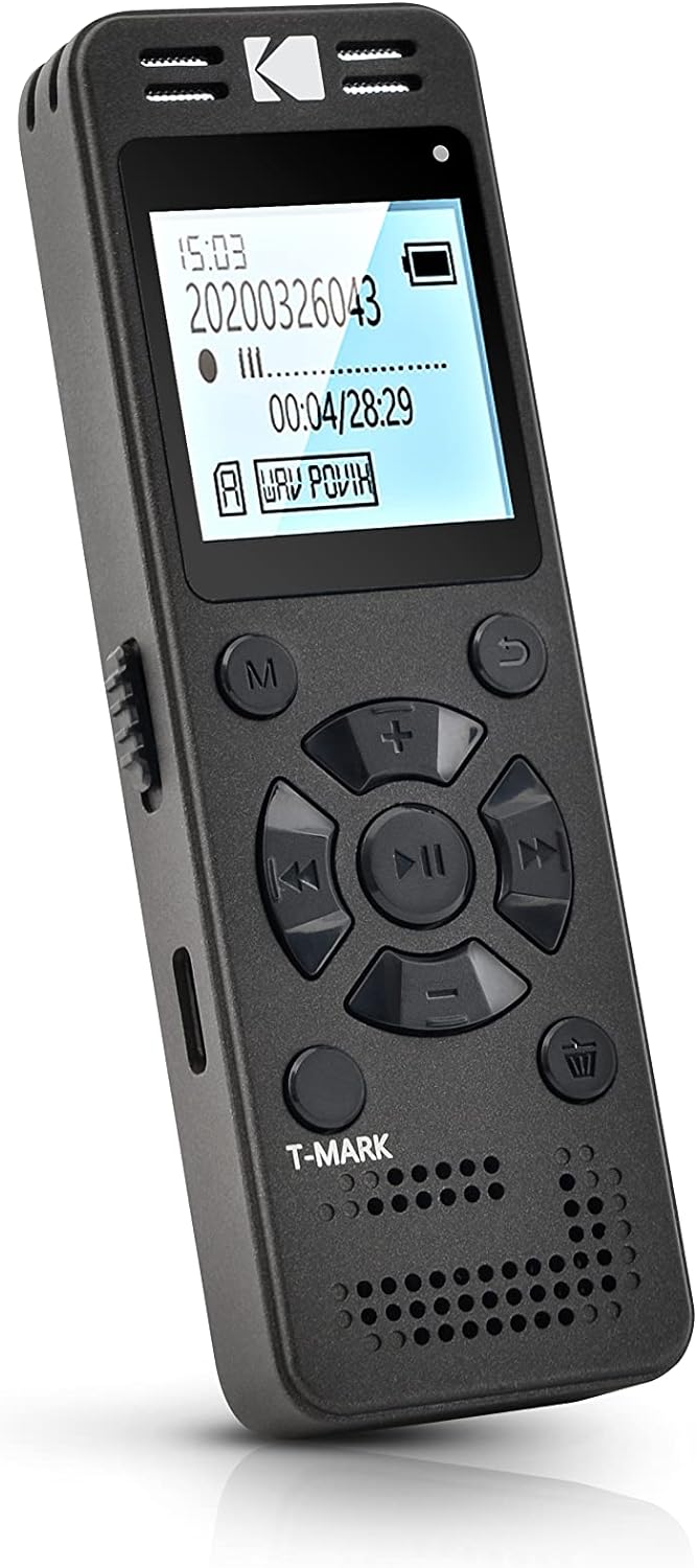 KODAK Hohe Intensität VRC350 digitaler Voice Recorder | Sprachgesteuertes wiederaufladbares Mini Dik