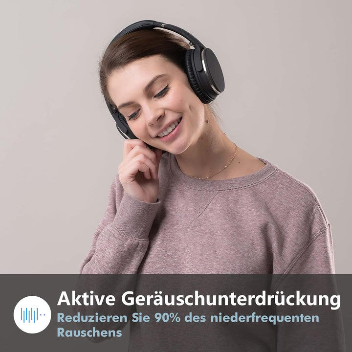 Noise Cancelling Kopfhörer Leichte,Srhythm NC25 Over Ear ANC Kopfhoerer Bluetooth Kabellos Faltbar m