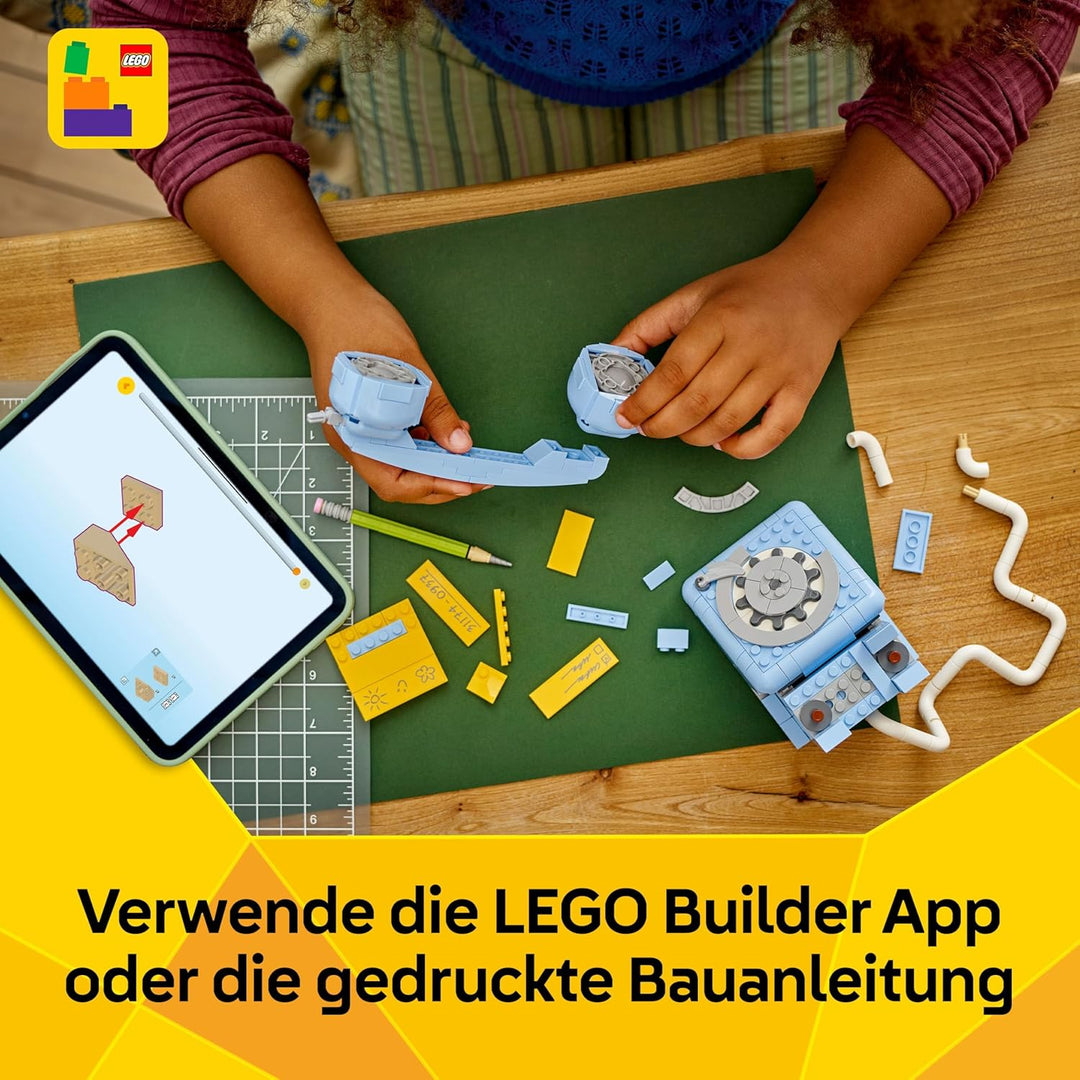 LEGO Creator 3-in-1 Retro-Telefon Spielzeug mit Wählscheibe – verwandelbar in EIN 1980er-Modell oder