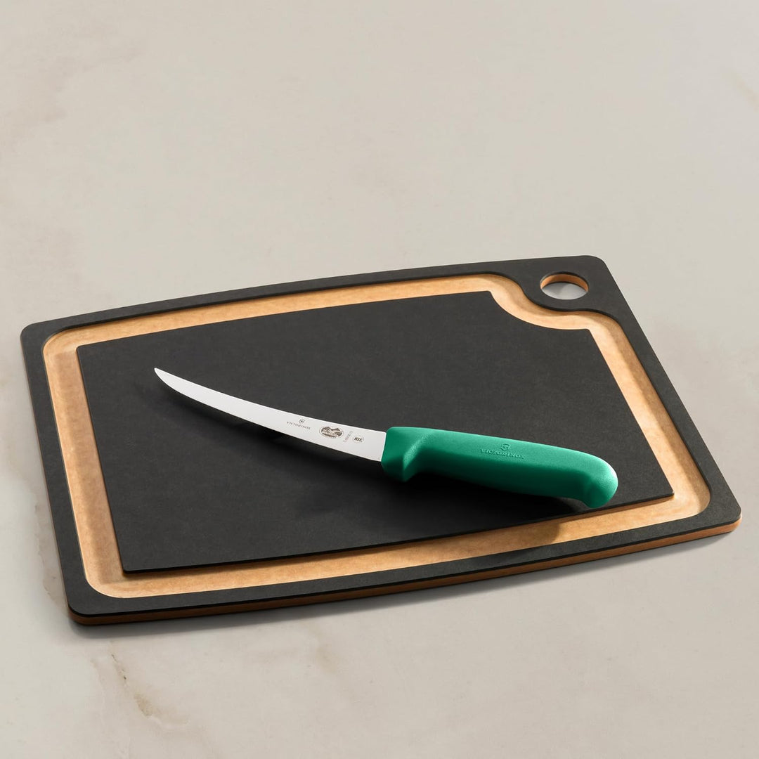 Victorinox Fibrox Ausbeinmesser, Scharfes Küchenmesser für Fleisch und Fisch, 15 cm, Gebogene Klinge