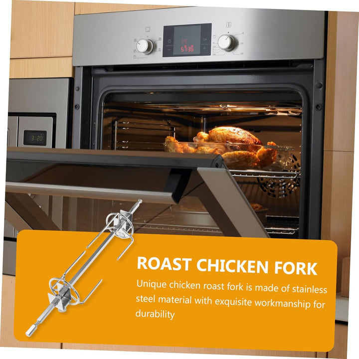 ANDRESLAD 1Satz Edelstahl Drehspiess Set für Grill und BBQ Rotisserie für Hähnchen Fisch und Fleisch
