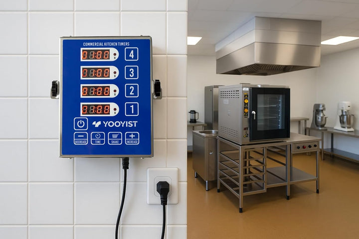 YOOYIST Kommerzieller 4-Kanal-Küchentimer Restaurant-Timer lauter Alarm Kocherinnerung Edelstahl für