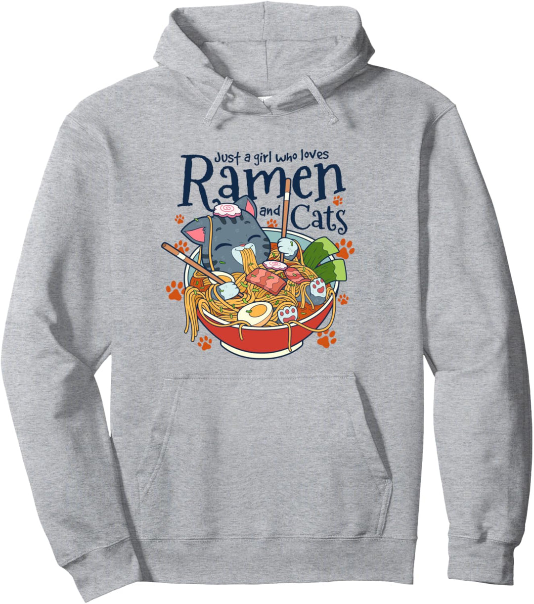 Kawaii Niedliche Anime Katze Mädchen Otaku Japanische Ramen Pullover Hoodie