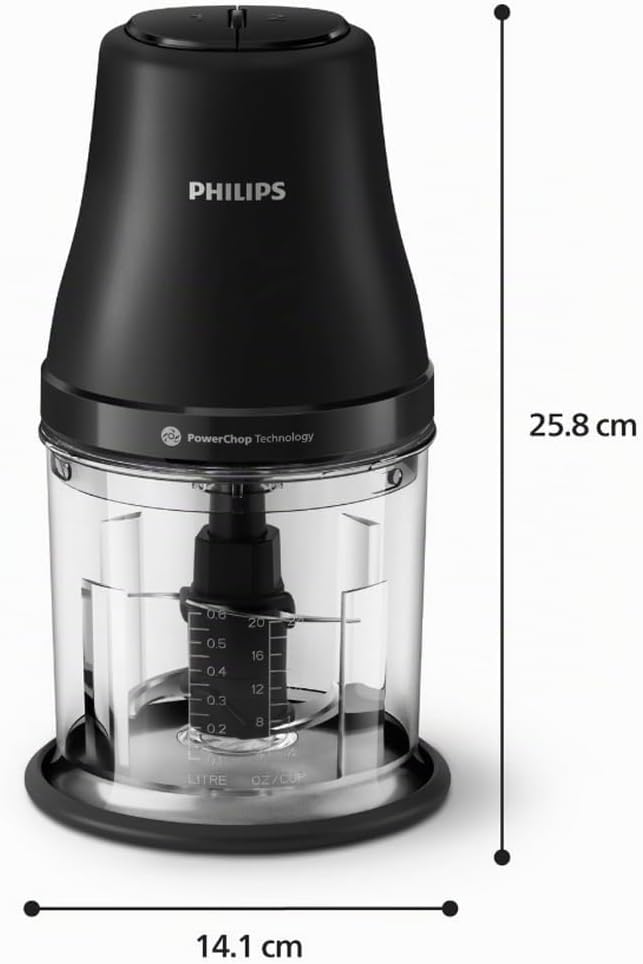 Philips HR1501/00 Food Chopper, PowerChop Technology, 450 W, 2 speed settings