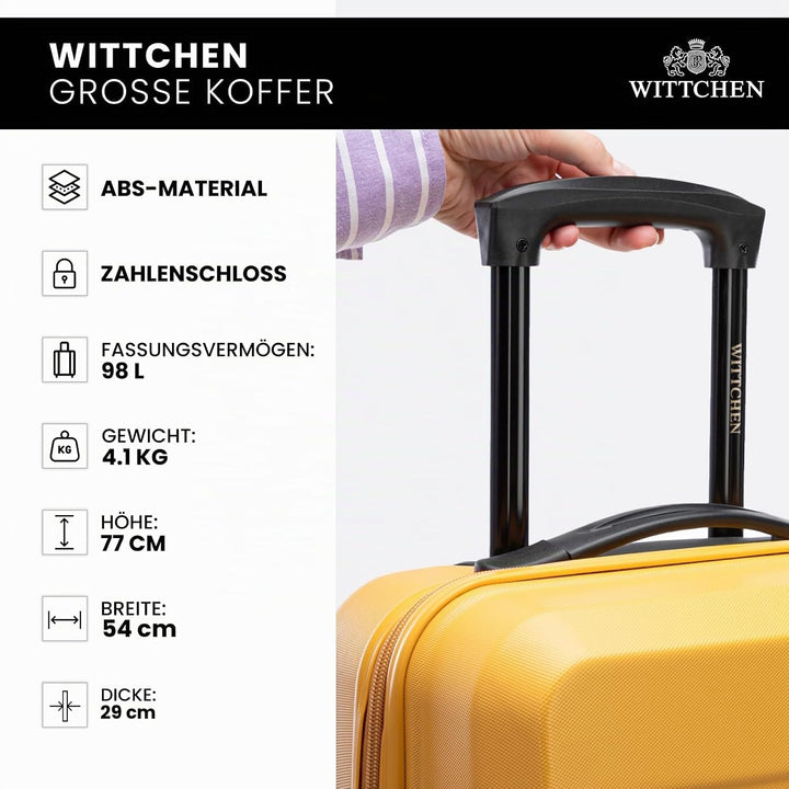 WITTCHEN COMODO Line Koffer Handgepäck Gepäck-Set aus ABS Teleskopgriff TSA Schloss 4 Doppelräder Ge
