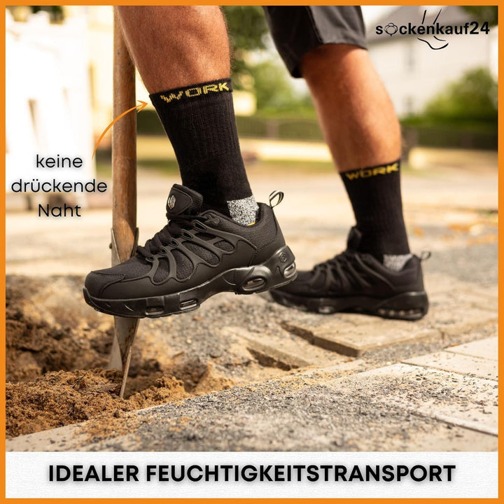 Herren Arbeitssocken (10 oder 20 Paar) WORK Socken Baumwolle 43-46 20 Paar | Schwarz/Grau Meliert, 4