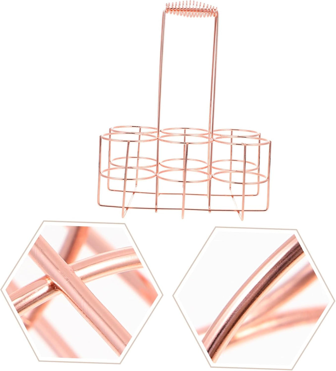 Artibetter Roségold Flaschenträger mit Griff Bier Weinflaschenkorb für Bar Restaurant Zuhause Prakti