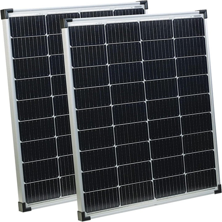 revolt Solarmodul: 2er-Set Mobiles monokristallines Solarpanel, 110 W, MC4-Stecker, IP65