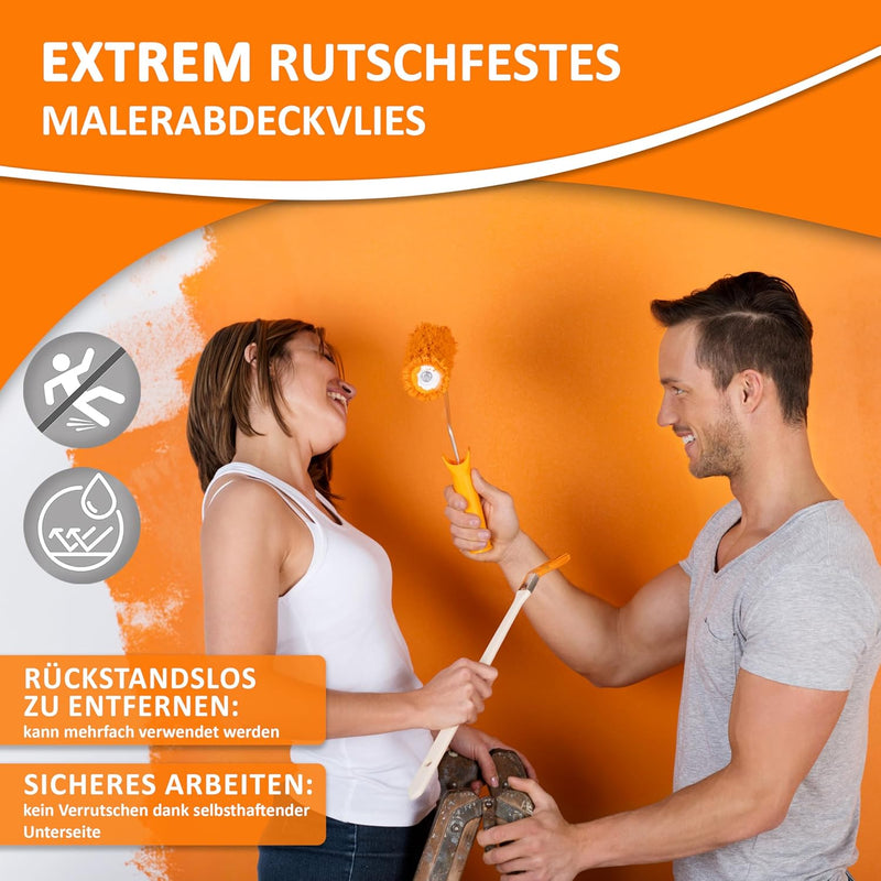 easyliner® selbsthaftendes Malerabdeckvlies [25 m²] premium Qualität Schutzvlies Abdeckvlies, Gewich