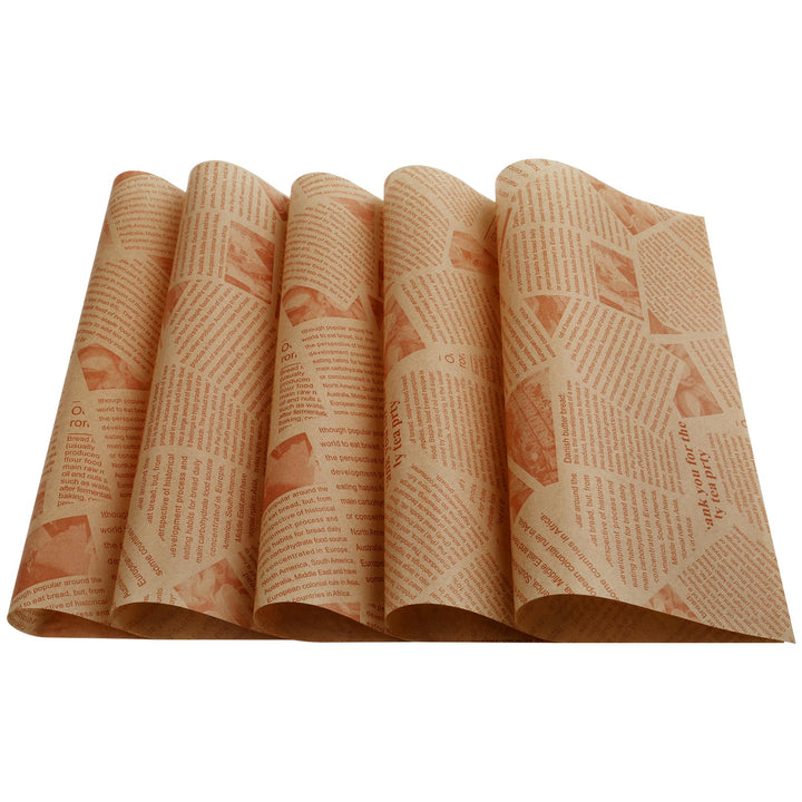 200 Blatt Deli Papierblätter für Lebensmittelkörbe und Tablettauskleidungen 30 x 30 cm Wachspapier f