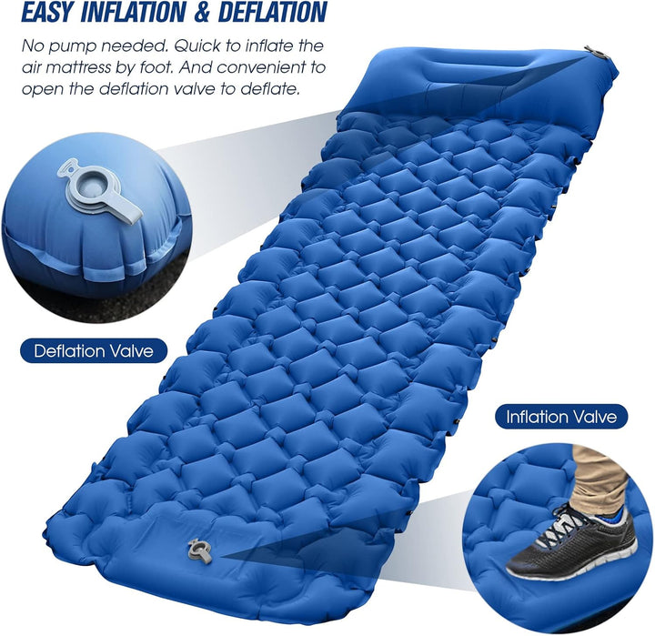lyrlody Leichte Campingmatte, Outdoor-Campingmatte, Tragbare Luftmatratze mit Luftkissen, wasserdich