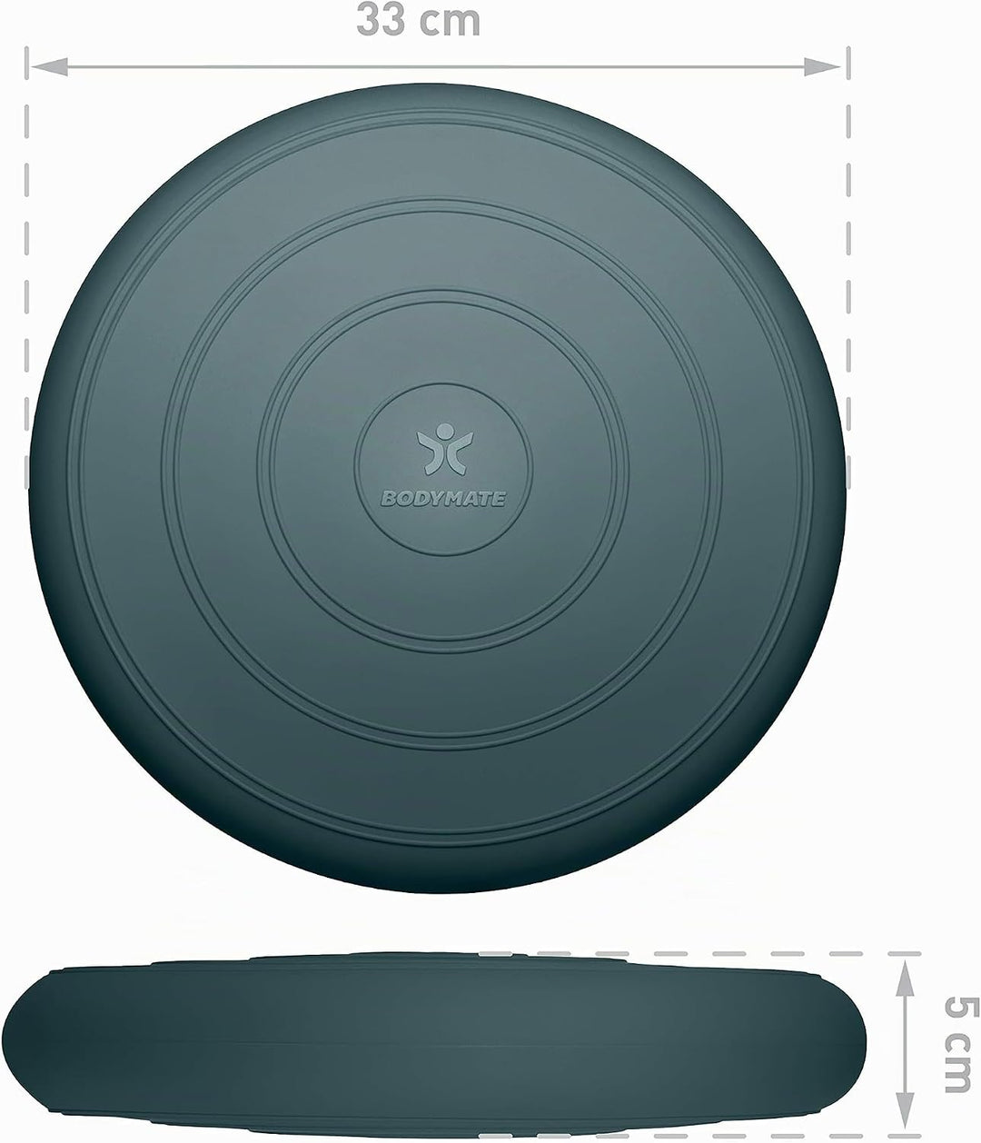 BODYMATE Ballsitzkissen COMFORT inkl. Pumpe 33cm Durchmesser - Balance-Kissen, Sitzballkissen, Luftk
