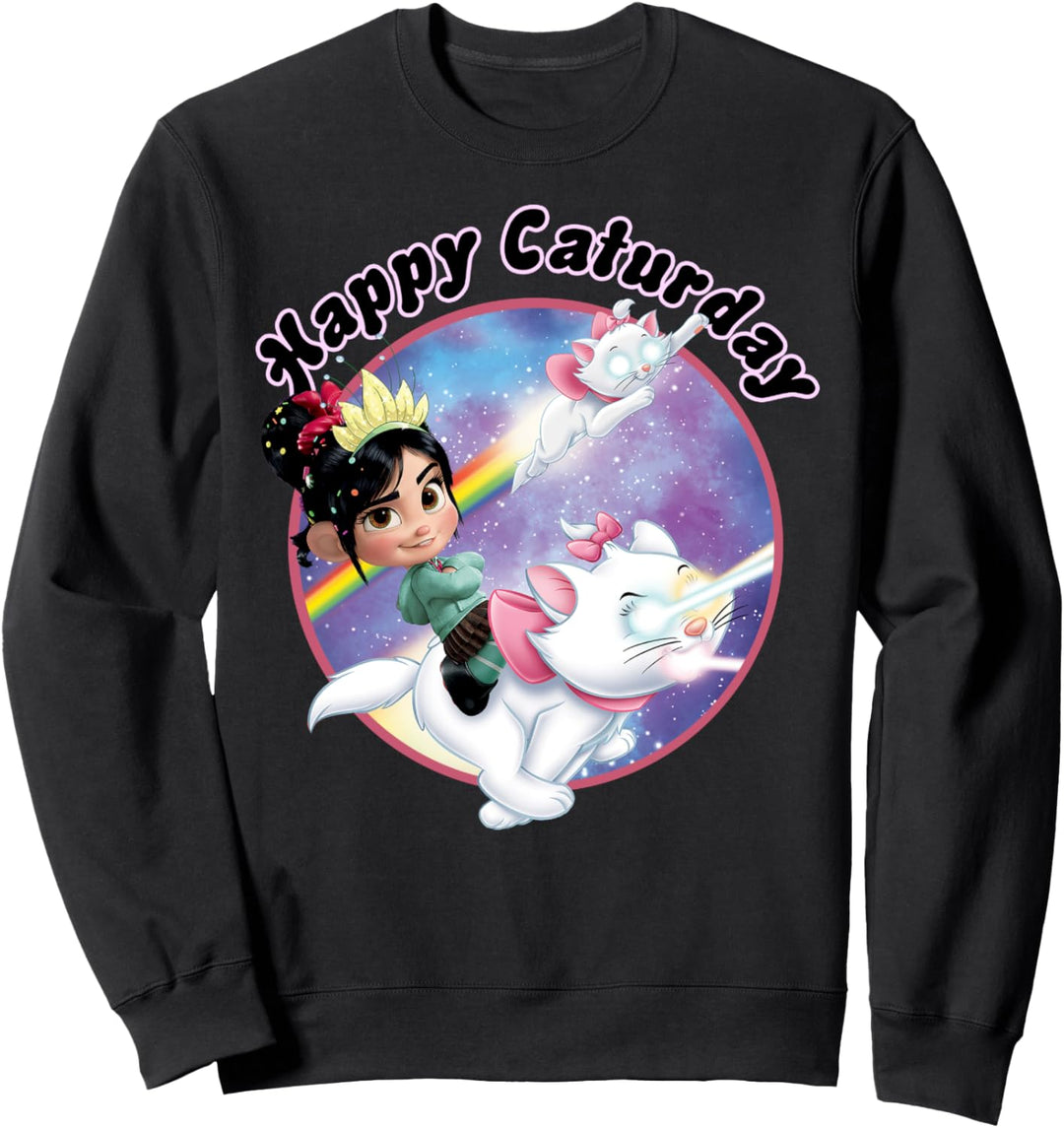 Disney Wreck It Ralph Vanellope Rainbow Galaxy Caturday Sweatshirt