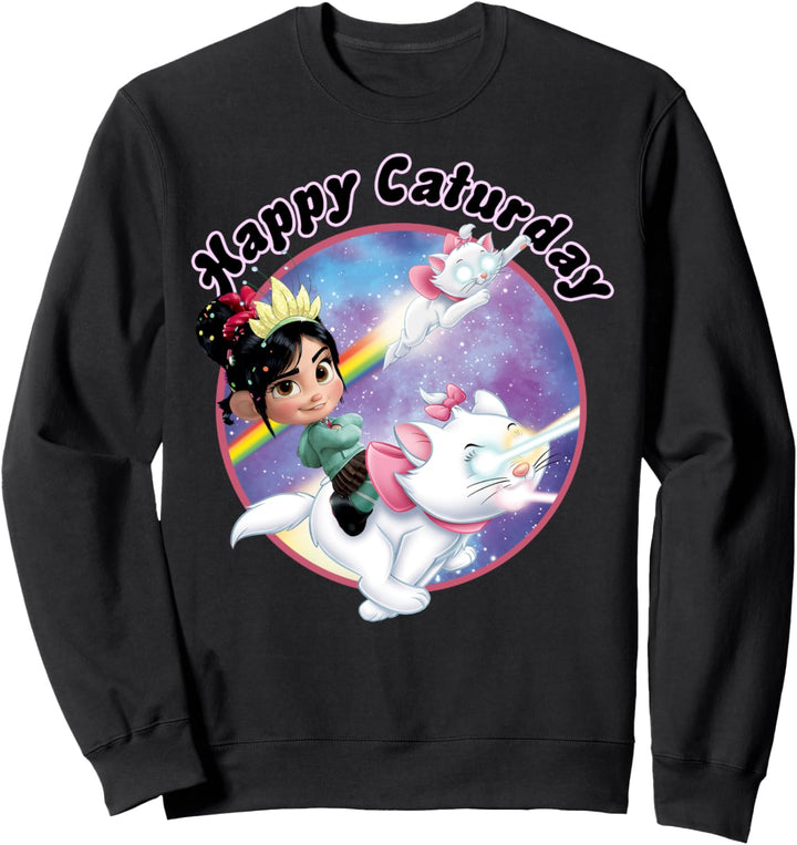 Disney Wreck It Ralph Vanellope Rainbow Galaxy Caturday Sweatshirt