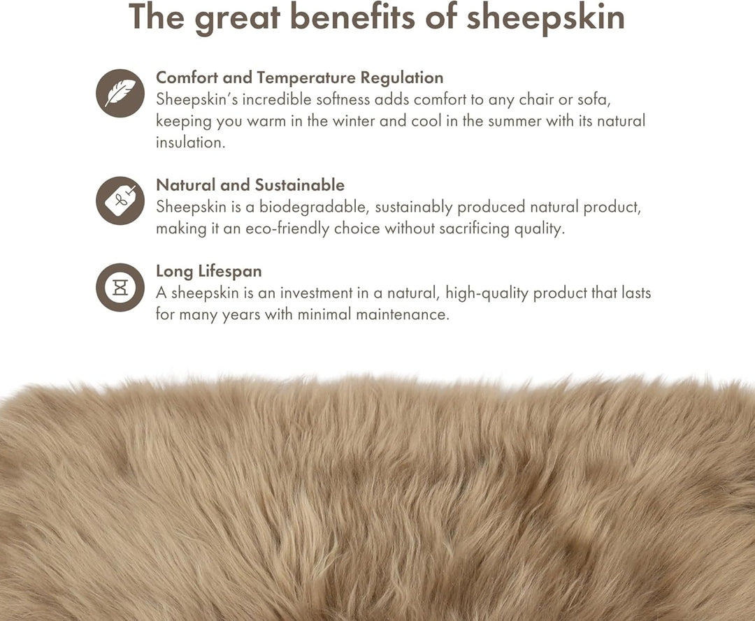 Nordic Sheep Lammfell Kissen 40x40 cm | 4er Pack | Weiches Fell für Stühle & Sofa | Gemütliches Sitz