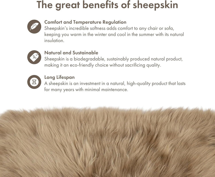 Nordic Sheep Lammfell Kissen 40x40 cm | 4er Pack | Weiches Fell für Stühle & Sofa | Gemütliches Sitz