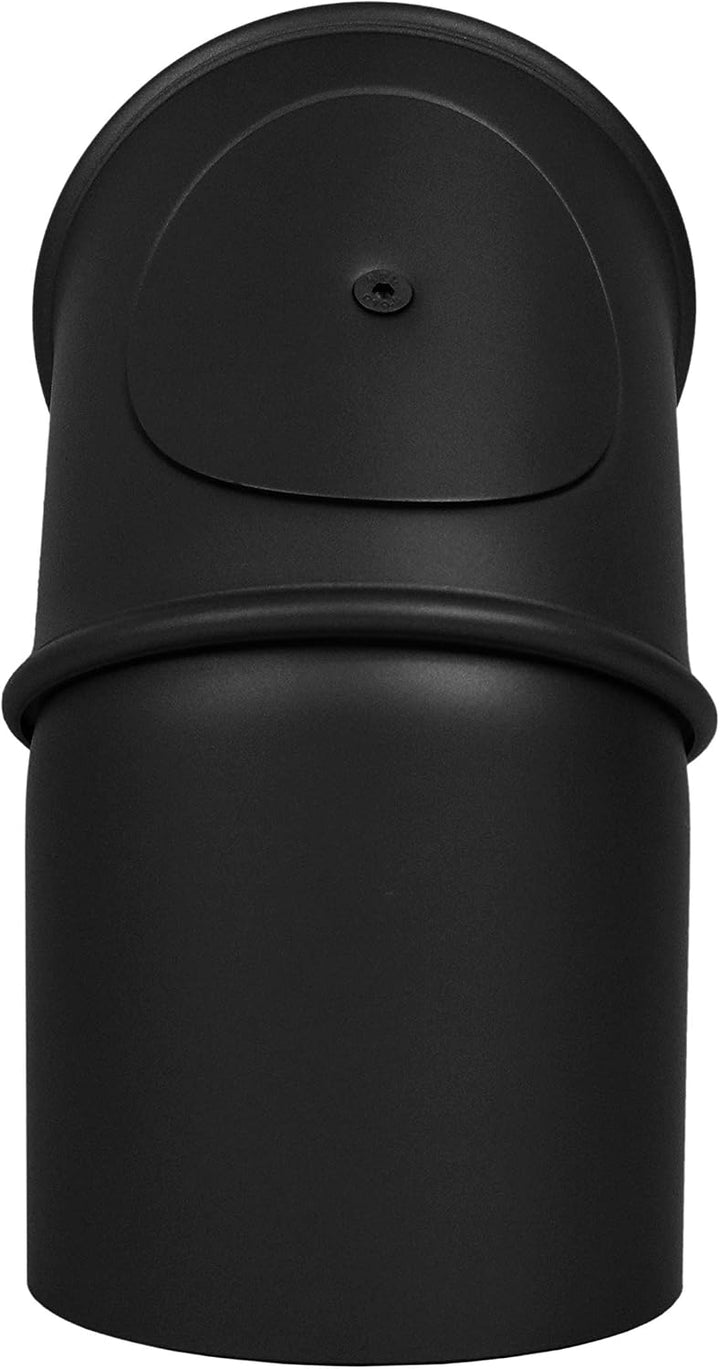 LANZZAS Ofenrohr Bogen 0-90° Grad verstellbar mit Tür, im Durchmesser, DN Ø 150 mm, Farbe: schwarz-m