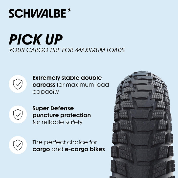 Schwalbe Pick-Up Performance E-Cargo Reifen // 60-406 (20x2,35') Super Defense schwarz Reflex, schwa